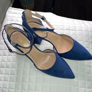 FISACE Womens Low Mid Square Heel Office Ladies Pointed Toe Pumps Shoes